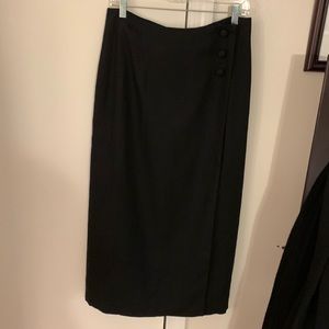 Long, black, 3 button, wrap skirt from the limited